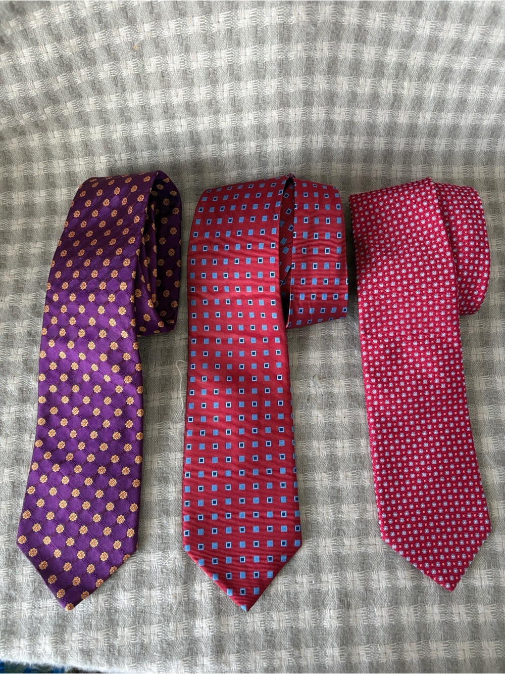 BROOKS BROTHERS RED PURPLE SILK TIES LOTS OF 3